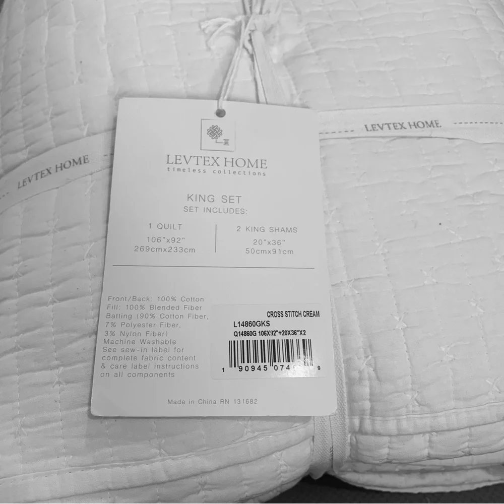 Levtex Home The Industrial Shop Solid Quilt and Sham Bedding Set Cream King
